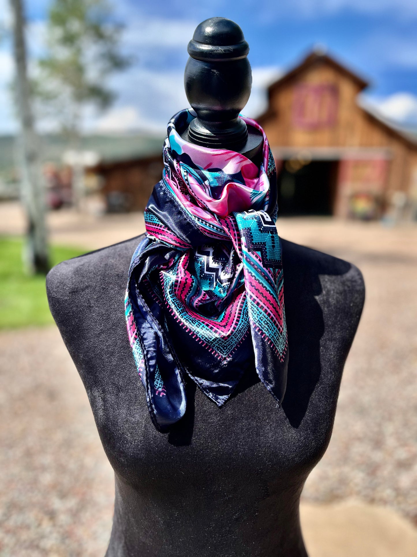 Turquoise & Pink Wild Rag