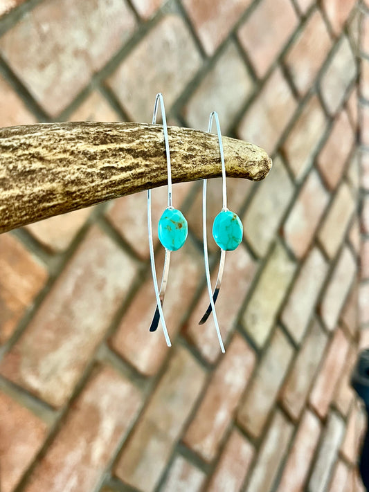 Unique silver & turquoise earrings ￼