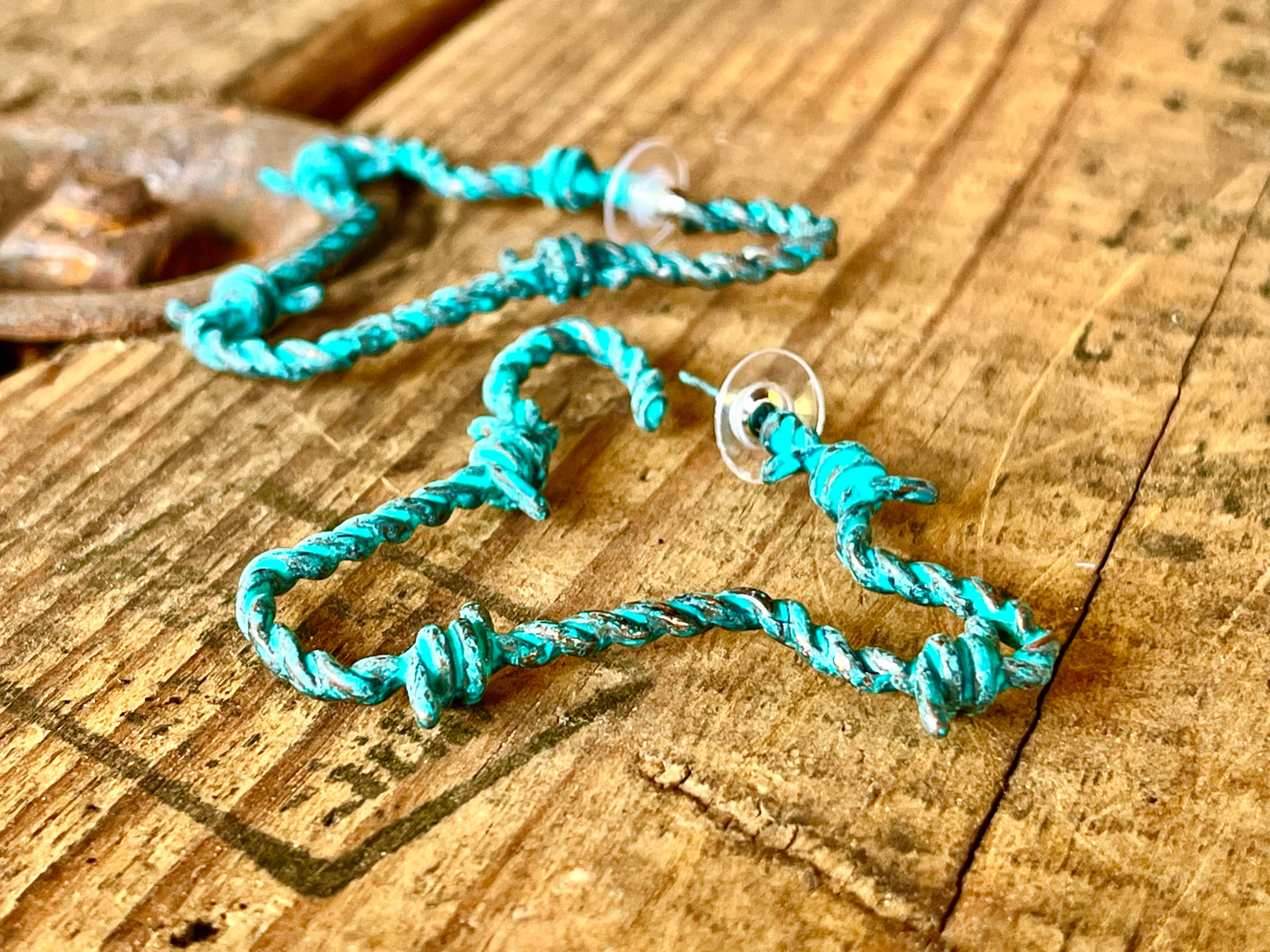 Turquoise cow earrings